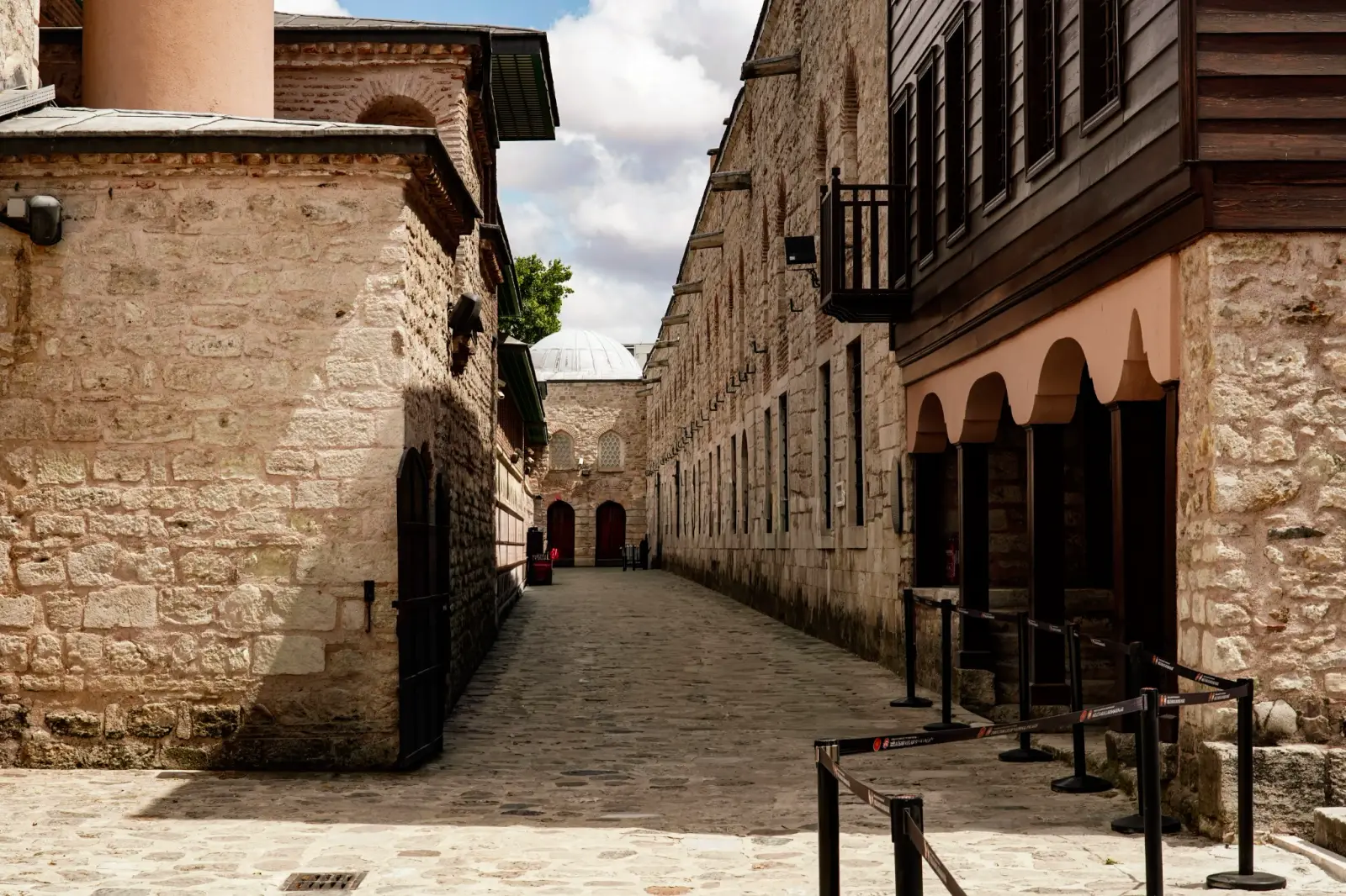 Cobbled lane leading past the historic palace kitchens at Topkapı Palace